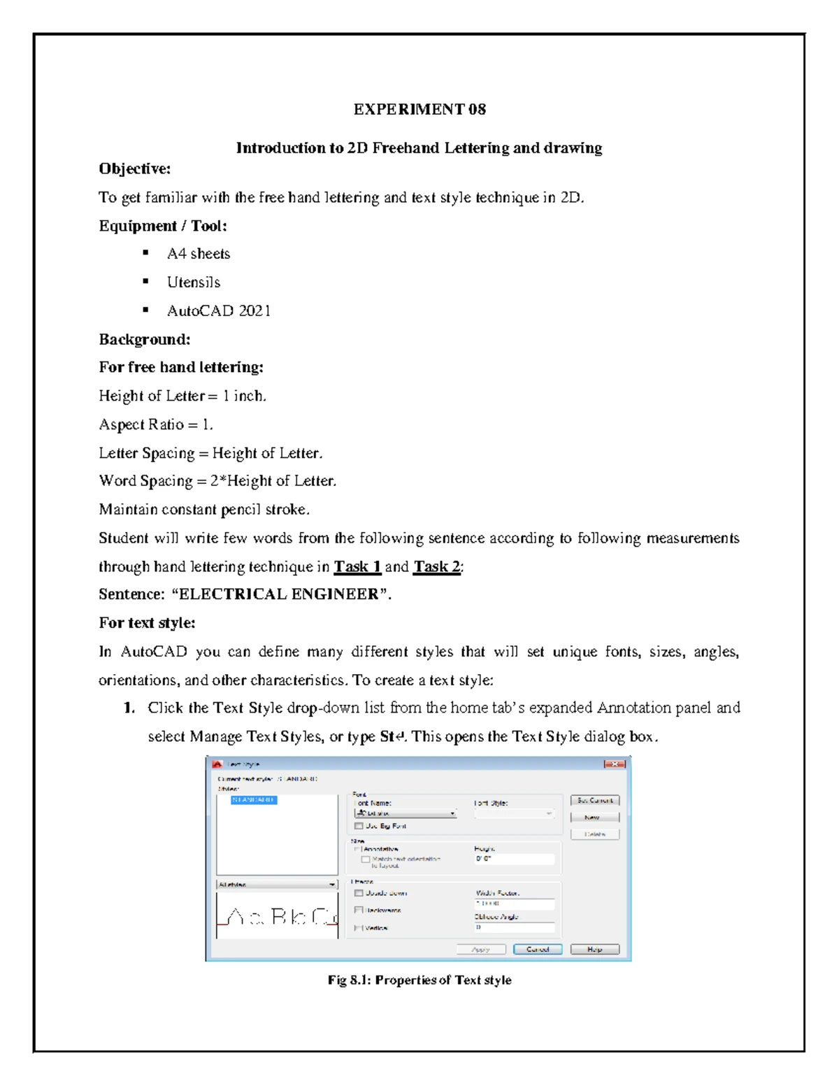 Lab 2 Cad - Drawing For learning AutoCad Assignments , Helping to make ...