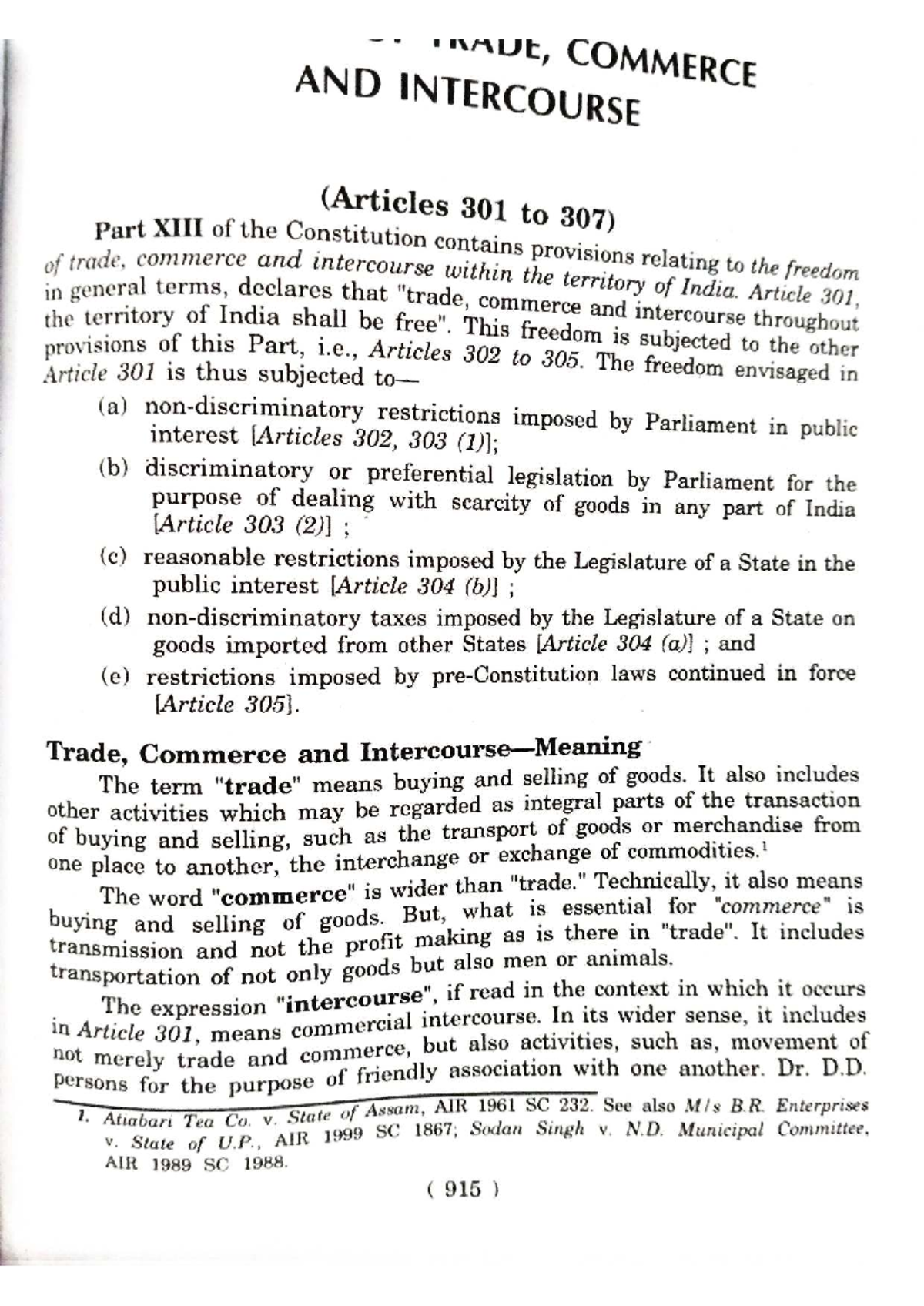 Final Exam Notes on COMMERCE AND INTERCOURSE (Articles 301-307) - Studocu