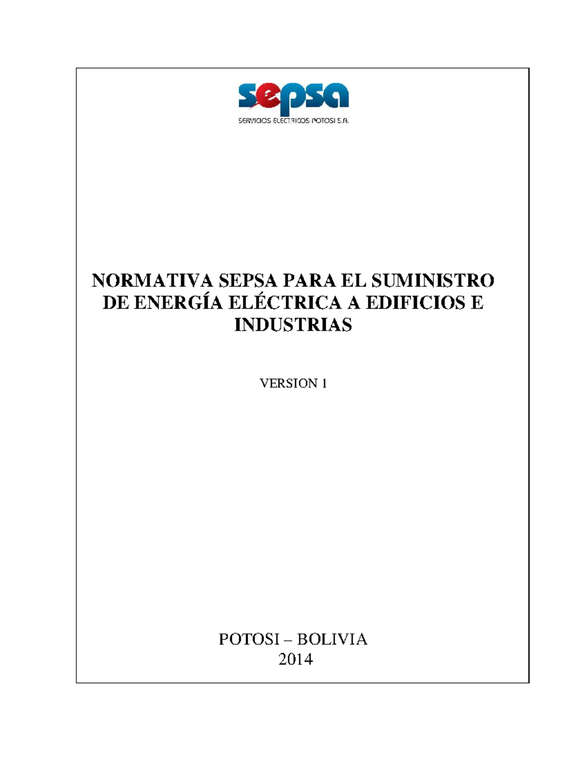 Normativa SEPSA para Suministro de Energía Eléctrica a Edificios e ...