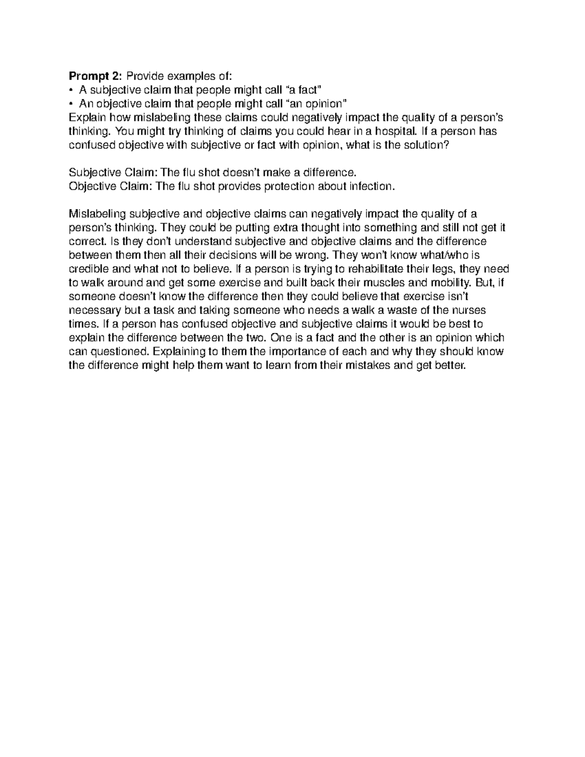 Discussion on Mislabeling Claims: Subjective vs. Objective Insights ...