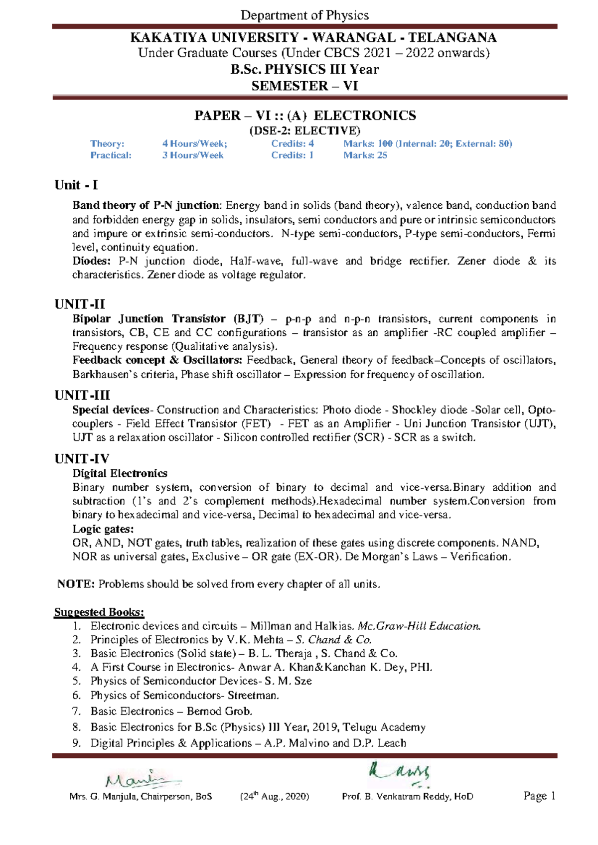 B.Sc. Physics SEM VI Paper VI: Electronics Theory & Practicals Notes ...
