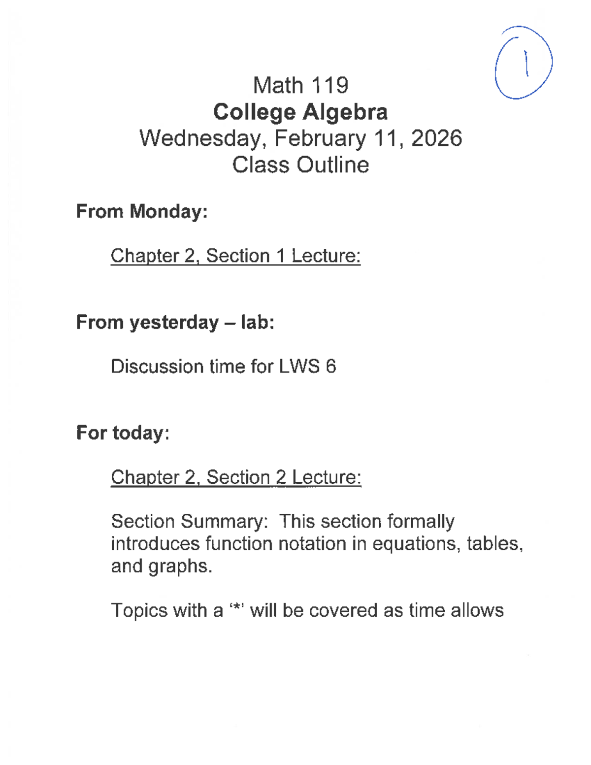 Math 119 College Algebra: Chapter 2, Section 2 Lecture Notes - Studocu