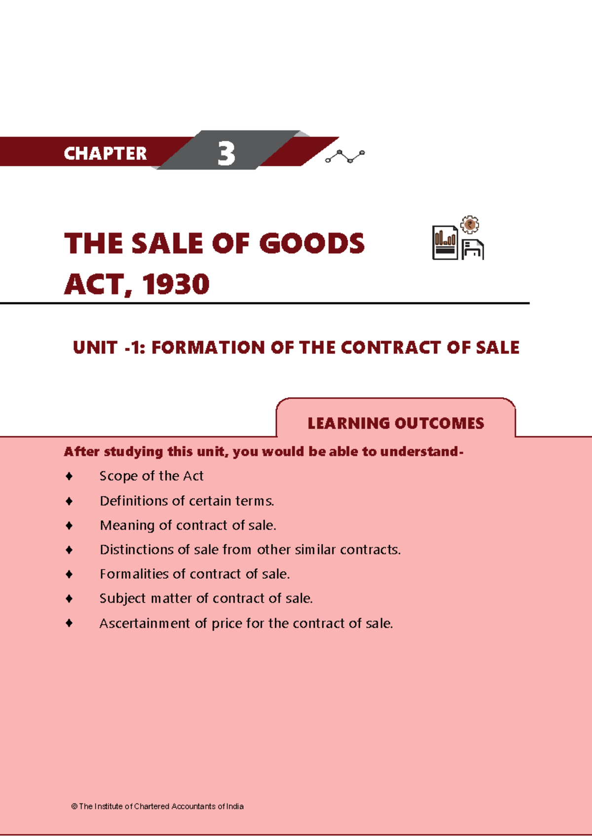 Sales of Goods Act, 1930: Key Concepts and Learning Outcomes - Studocu