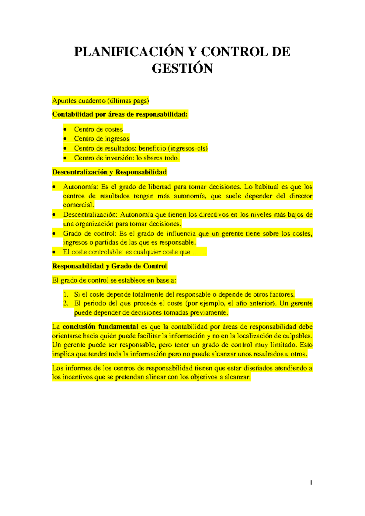 Apuntes de CONTROL Y GESTIÓN para la Asignatura 12345 - Document Preview