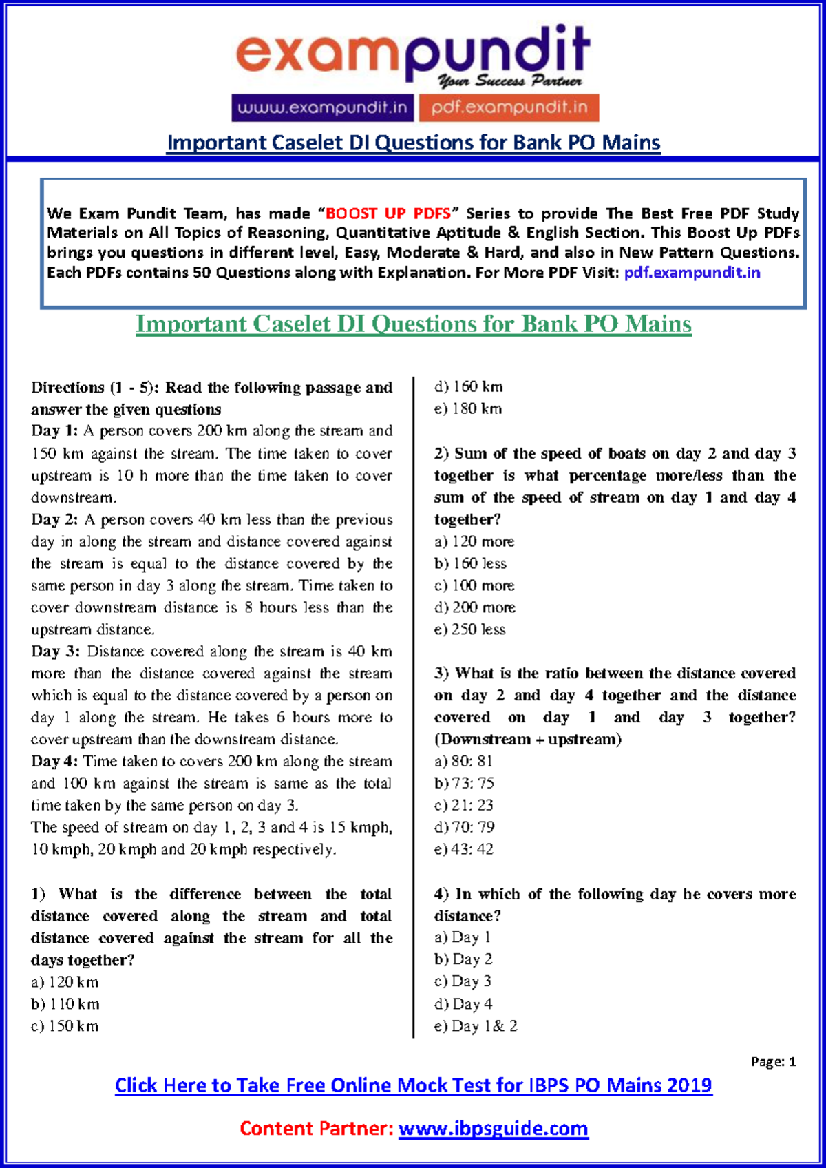 Caselet DI Questions with Solutions for Bank PO Mains Exam - Studocu