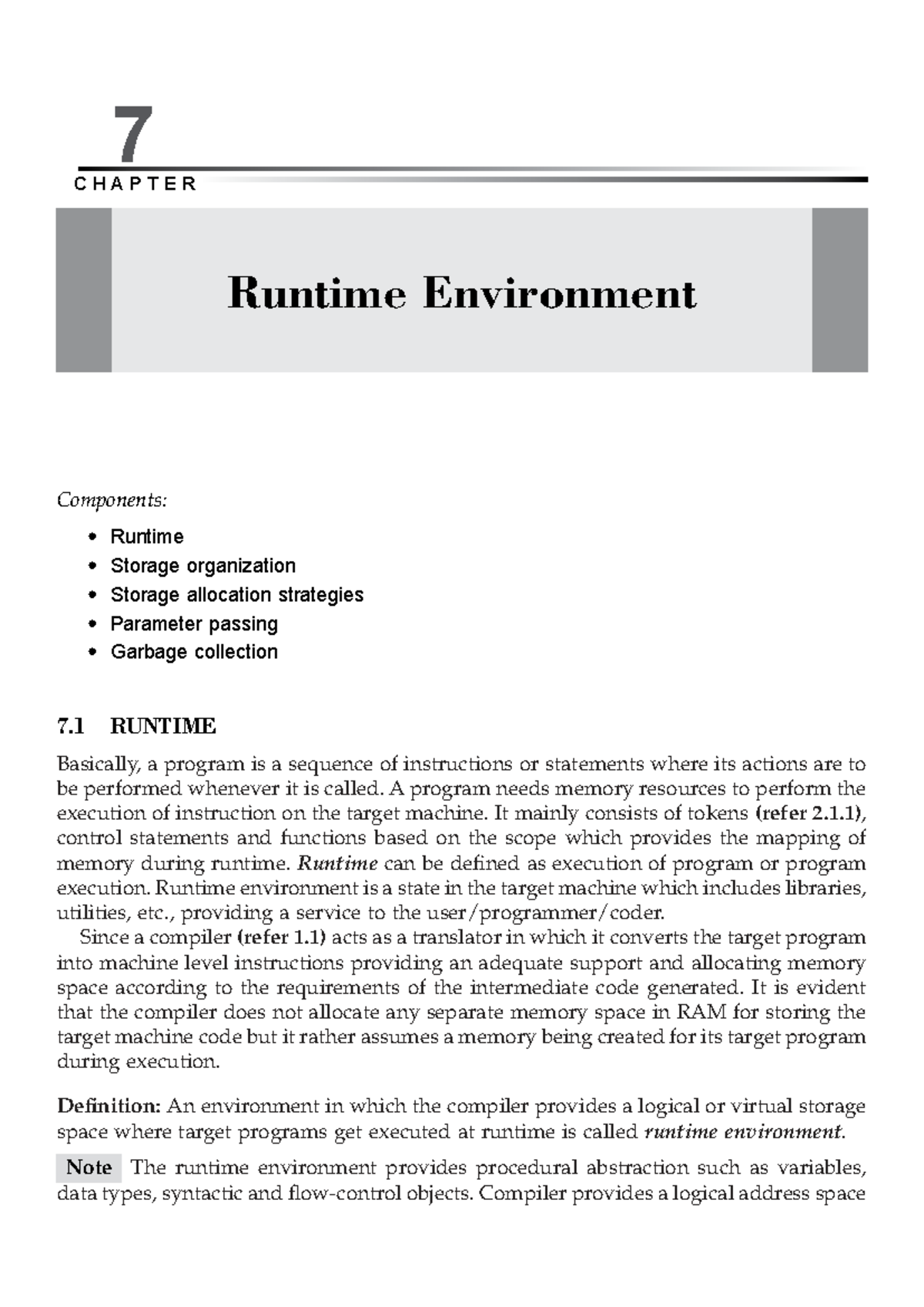 Chapter 4: Runtime Environment Components and Storage Strategies - Studocu