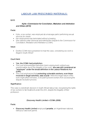 2024 LLAW7321 LABOUR LAW TEST 2: ASSESSMENT GUIDELINES & QUESTIONS ...