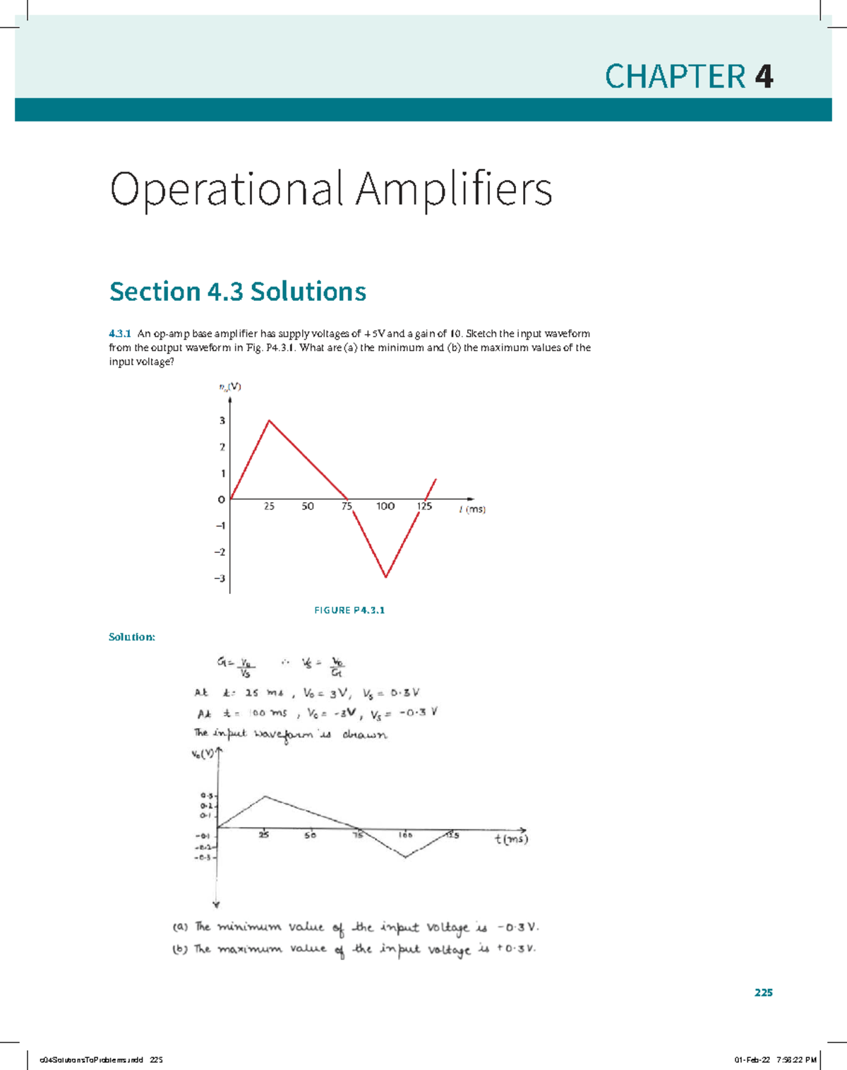CHAPTER 4 (c04) Operational Amplifiers Solutions and Explanations - Studocu