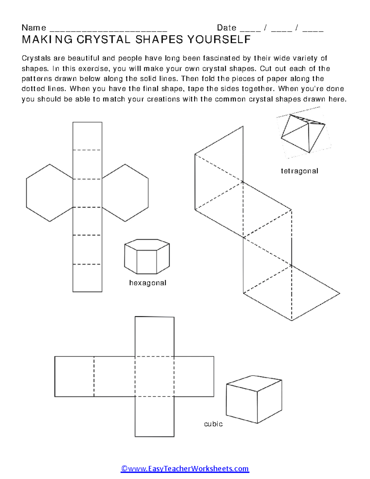 Akcrystals - This is an activity sheet. - Name ...