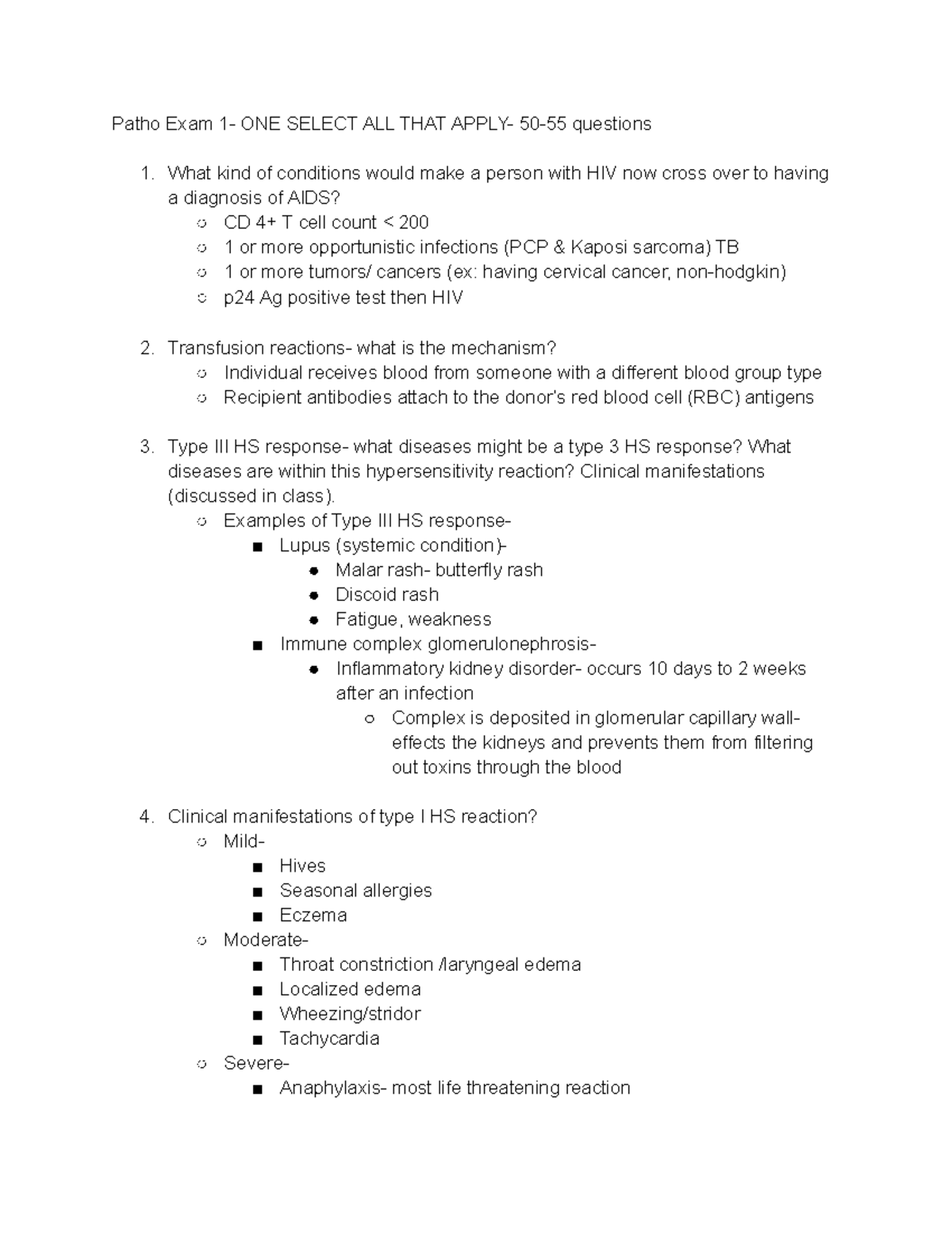 Patho Exam 1 - Comprehensive Review Blueprint Study Guide - Studocu