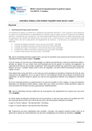 SOL AP PDF - SOLPEC de la asignatura la función del aprovisionamiento y ...