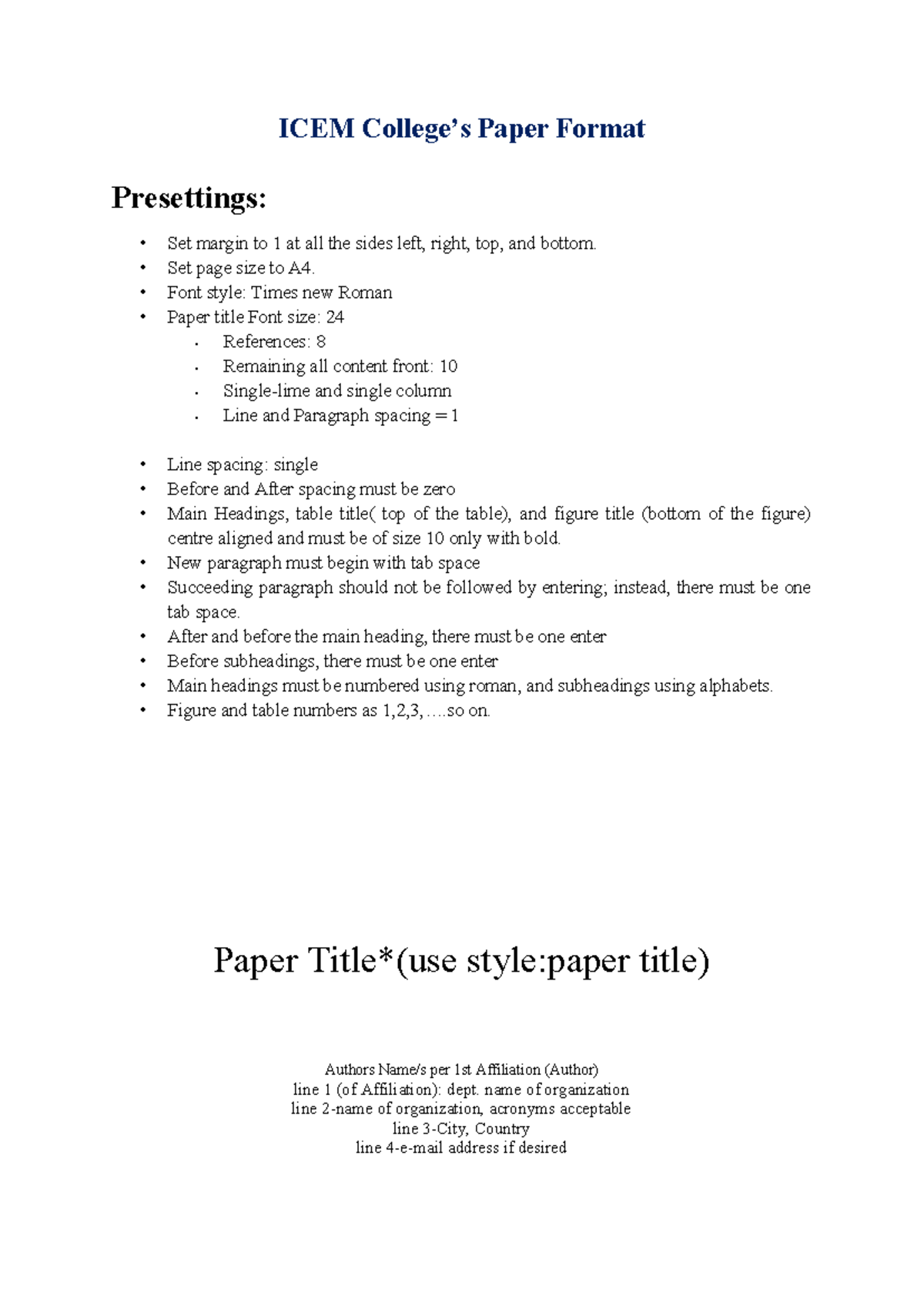 NTAI Conference Paper Formatting Guidelines and Template - Studocu