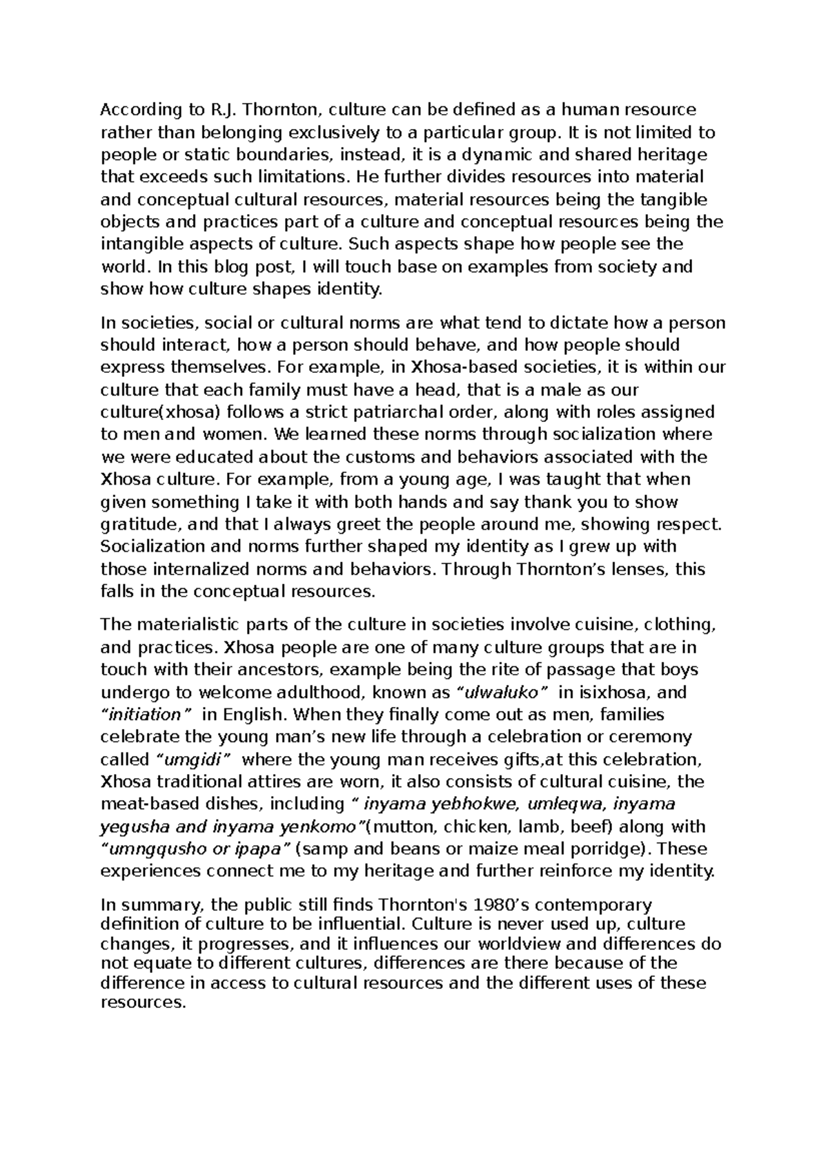 SOC 101 Tutorial Question: Exploring Culture and Identity Through ...