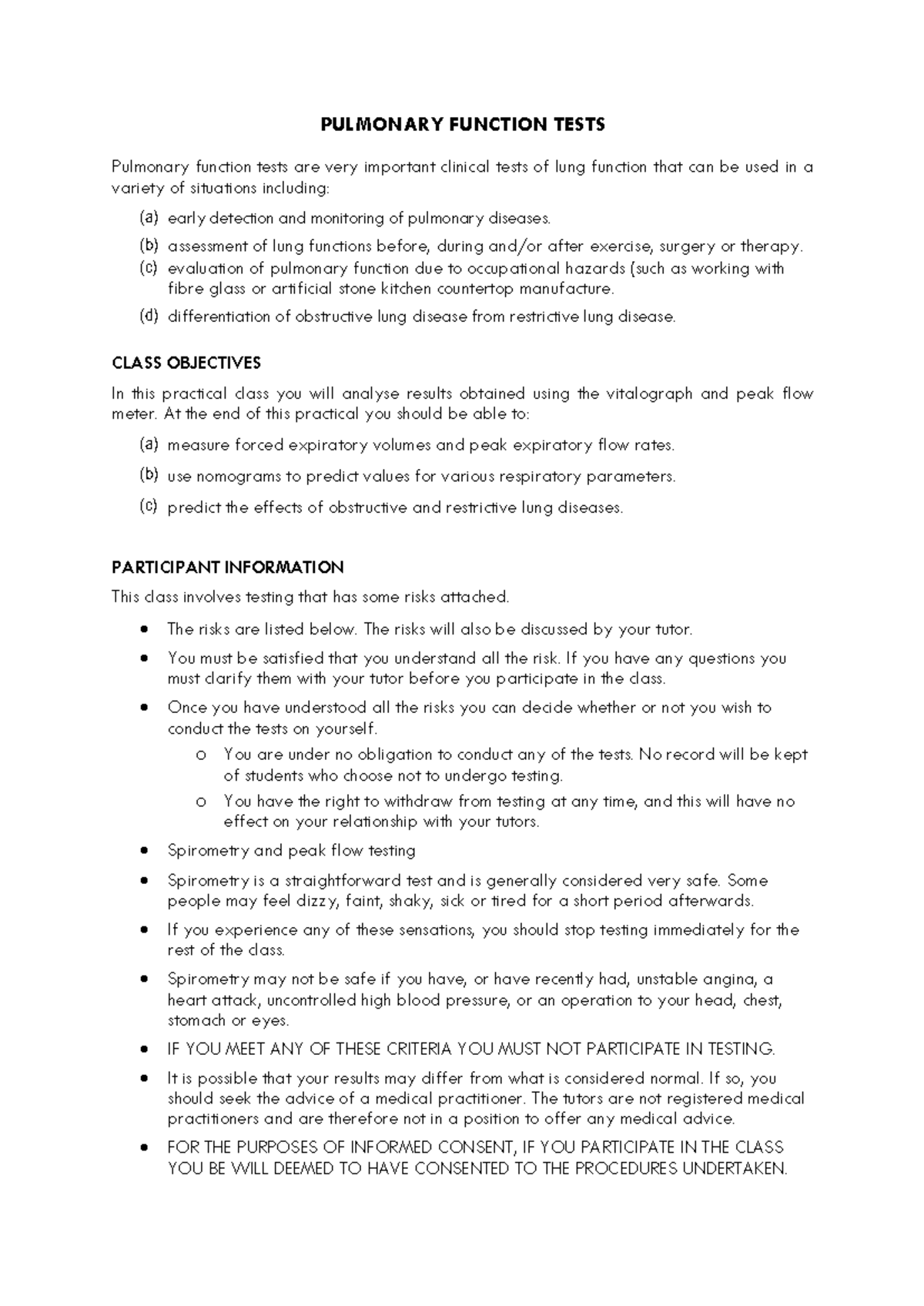 BIOS1170 Pulmonary Function Tests: Understanding Lung Function Analysis ...