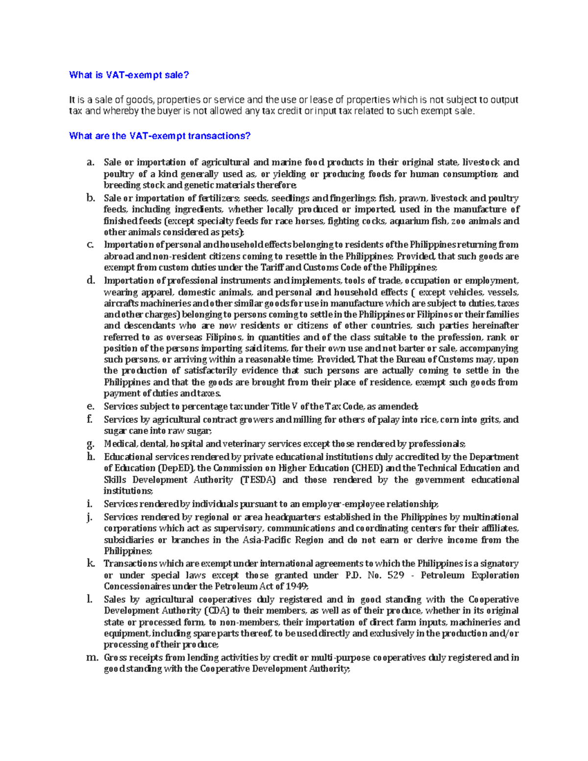 VAT-Exempt Transactions: Key Categories and Details Explained - Studocu