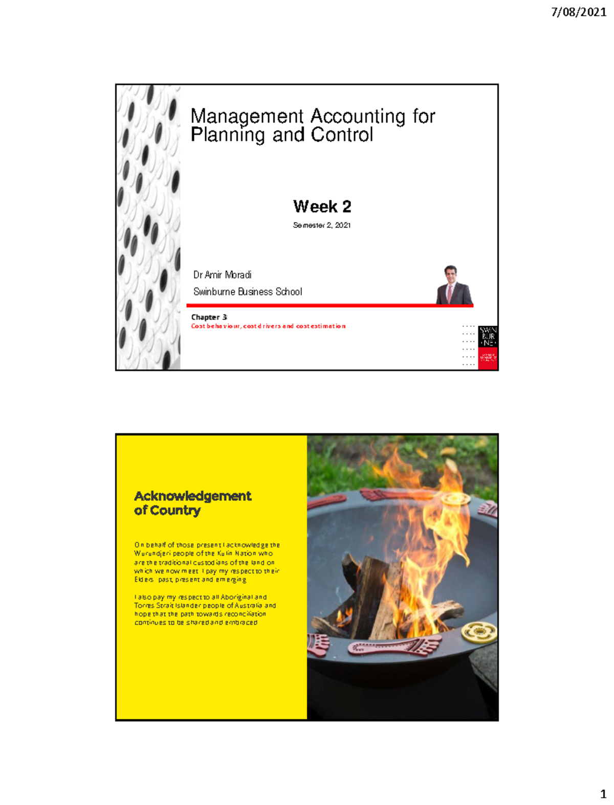 Week 2 - Cost behaviour, cost drivers and cost estimation (Chapter 3