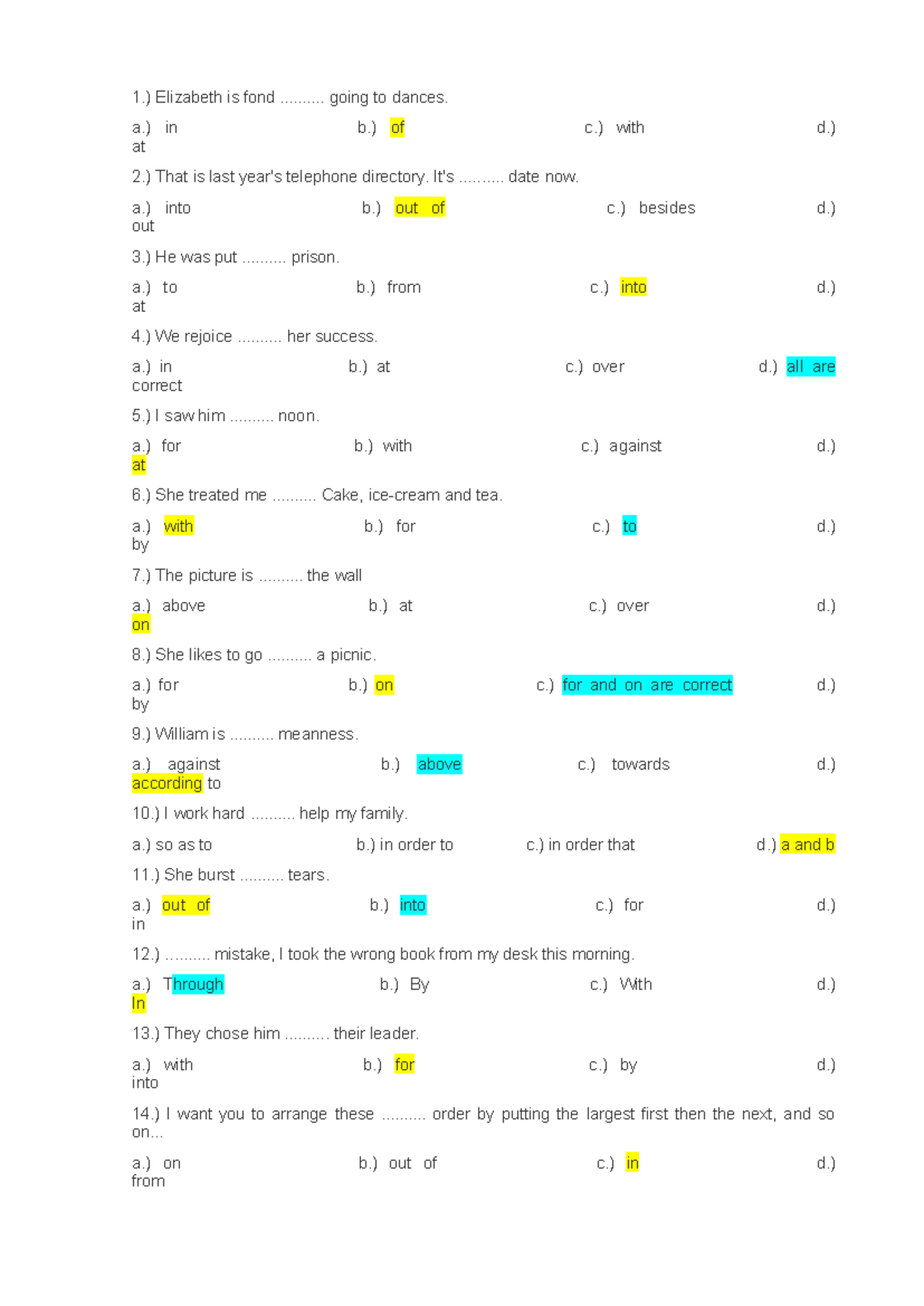 English Last Test 1 - Practice Questions and Answers - Studocu