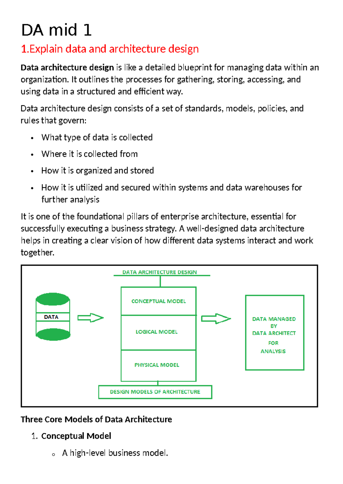 DA Midterm 1 & 2: Comprehensive Data Analytics Notes - Studocu