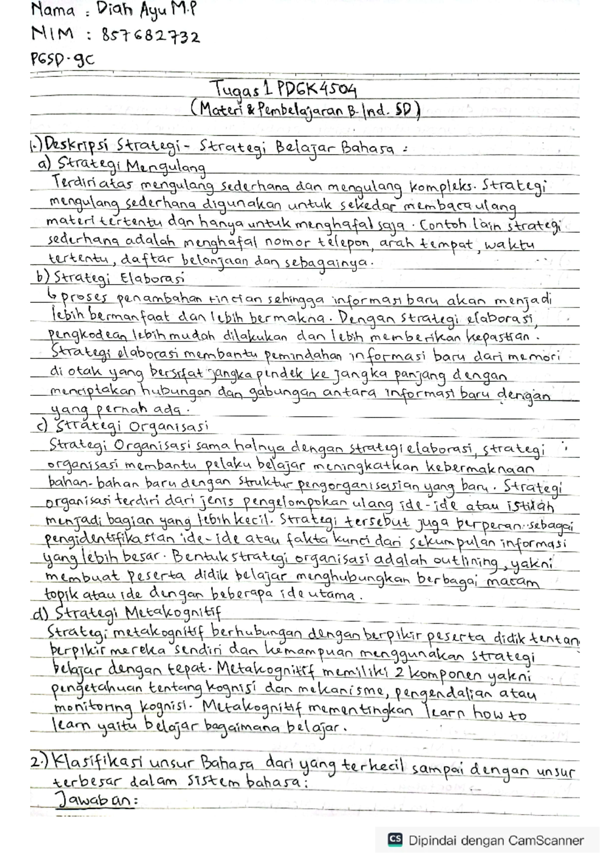 TT1 B: Bahasa Indonesia Semester 9 Study Guide - Studocu