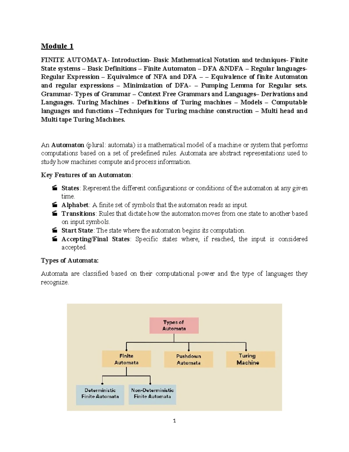 IMCA4C03 SYSTEM SOFTWARE Module 1: Finite State Systems & Automata ...