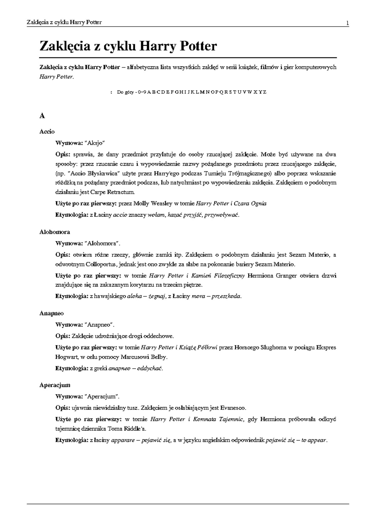 zakl-cia-z-serii-harry-potter-alfabetyczna-lista-hp001-studocu