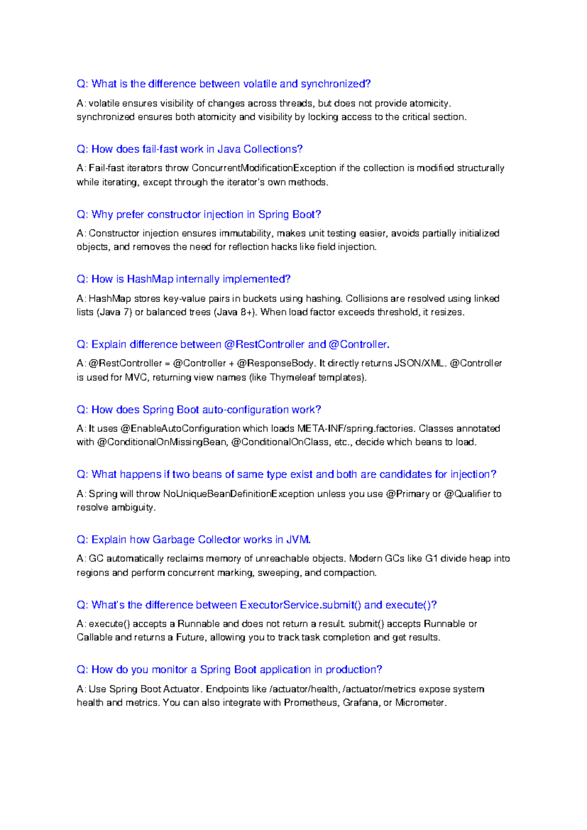 Java Interview Prep: Key Concepts and Q&A for Success - Studocu