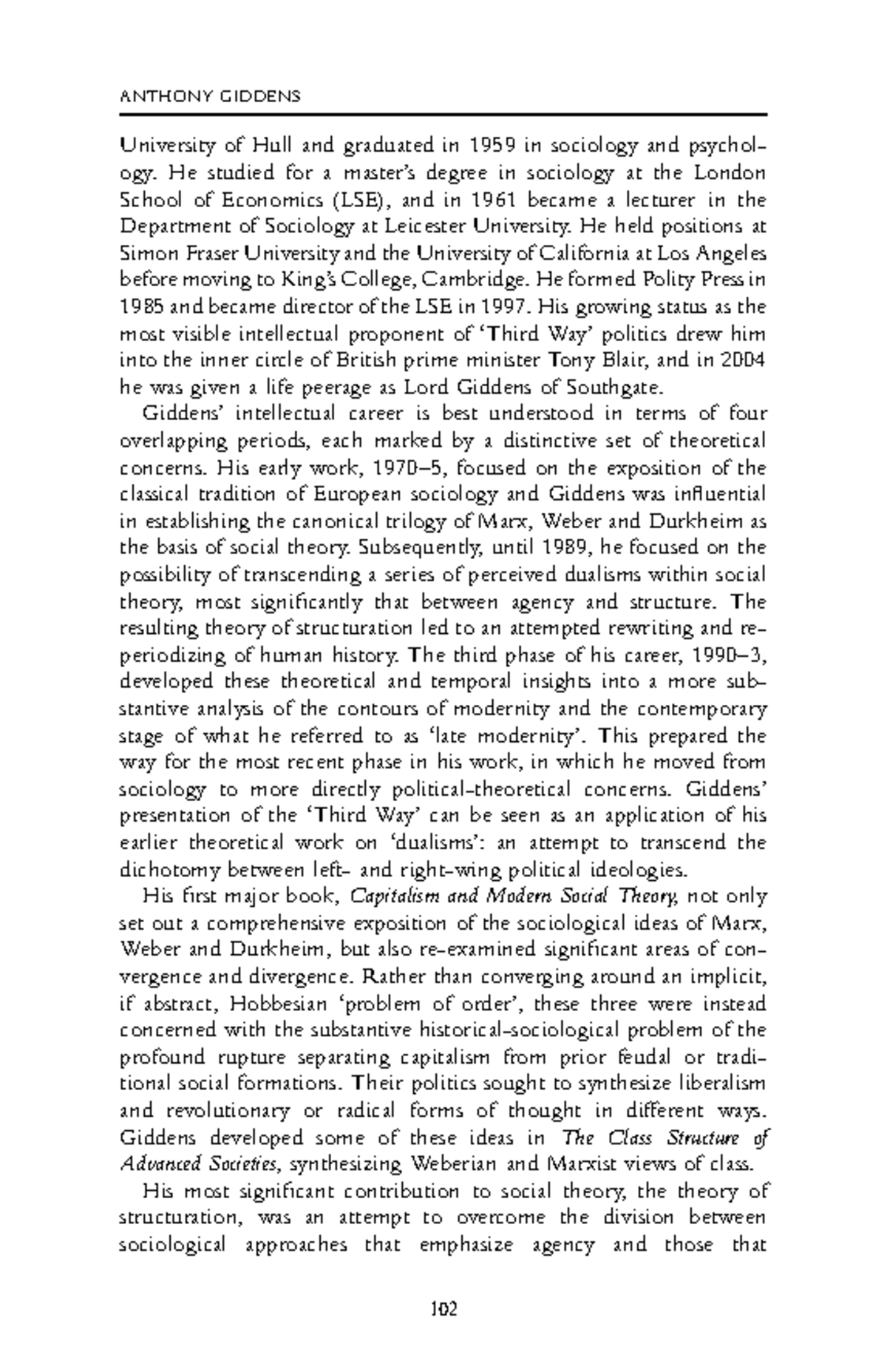 Fifty Key Sociologists: Contemporary Theorists Overview - Studocu