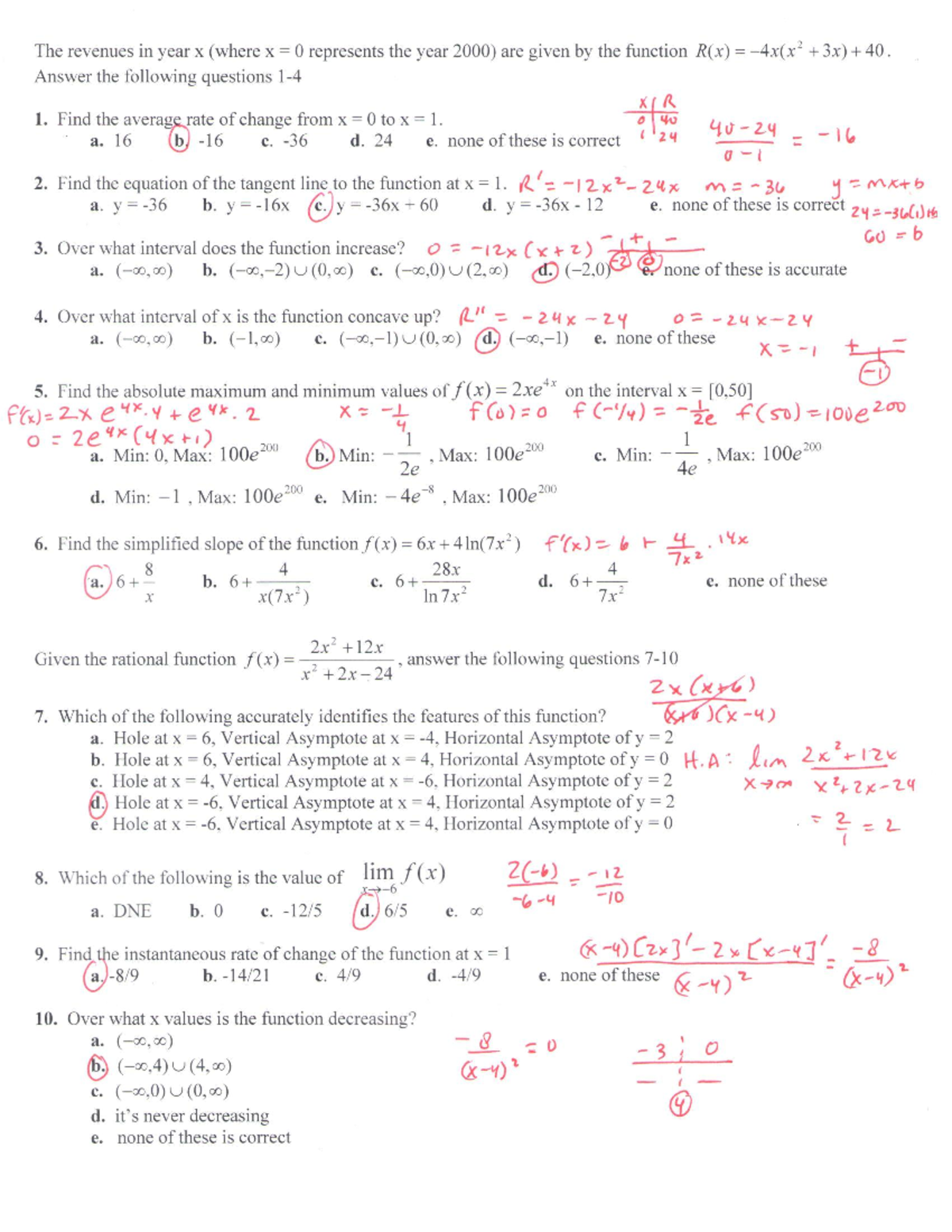 Math 120 Final Exam Practice Solutions - Studocu