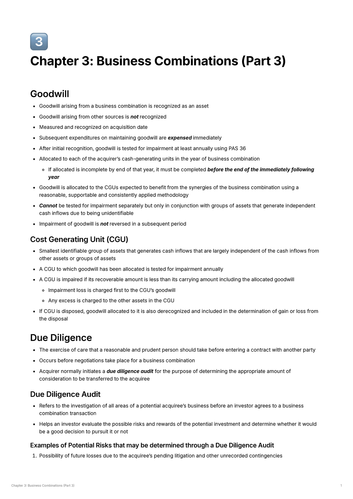 Chapter 3: Business Combinations (Part 3) - Goodwill & CGU Insights ...