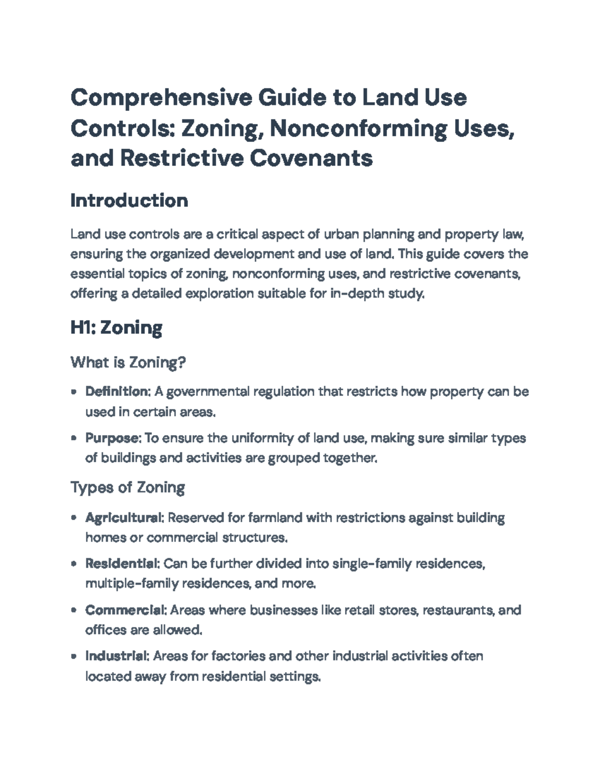 Comprehensive Guide to Land Use Controls: Zoning and Restrictions ...