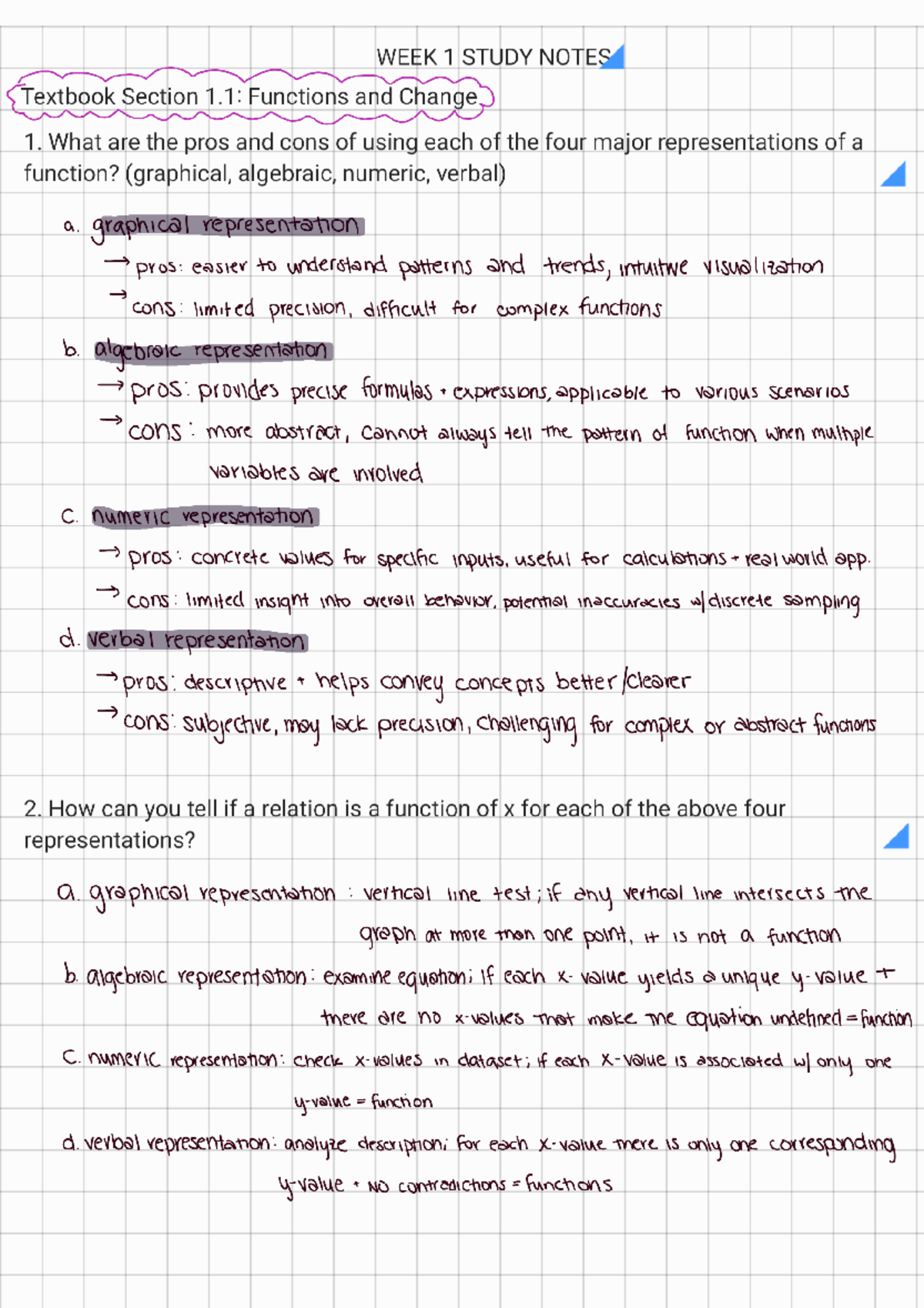 Week 1-Study Notes - Mat135H1 - Studocu