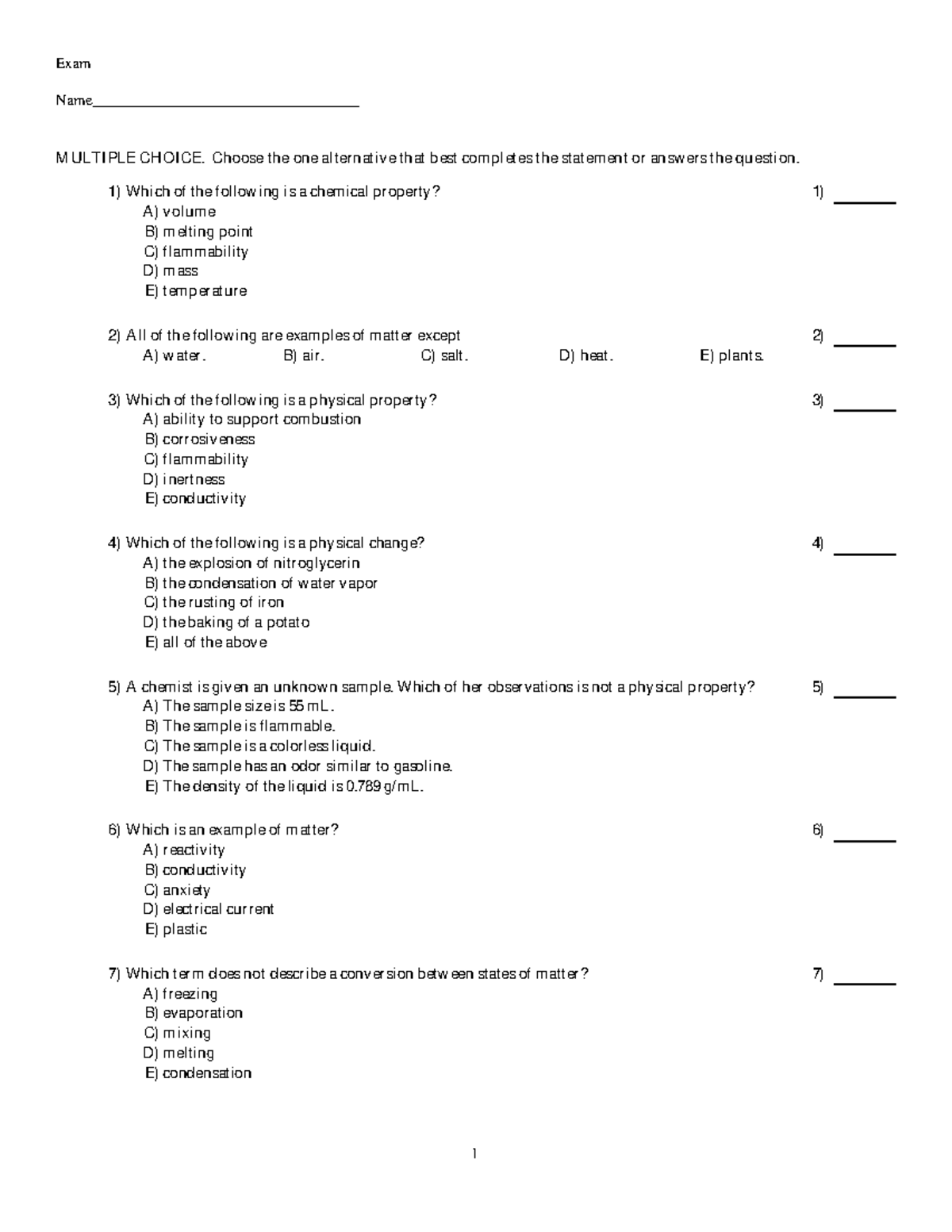 Practice Questions for Chapter 3 - CHM161 Exam Preparation - Studocu