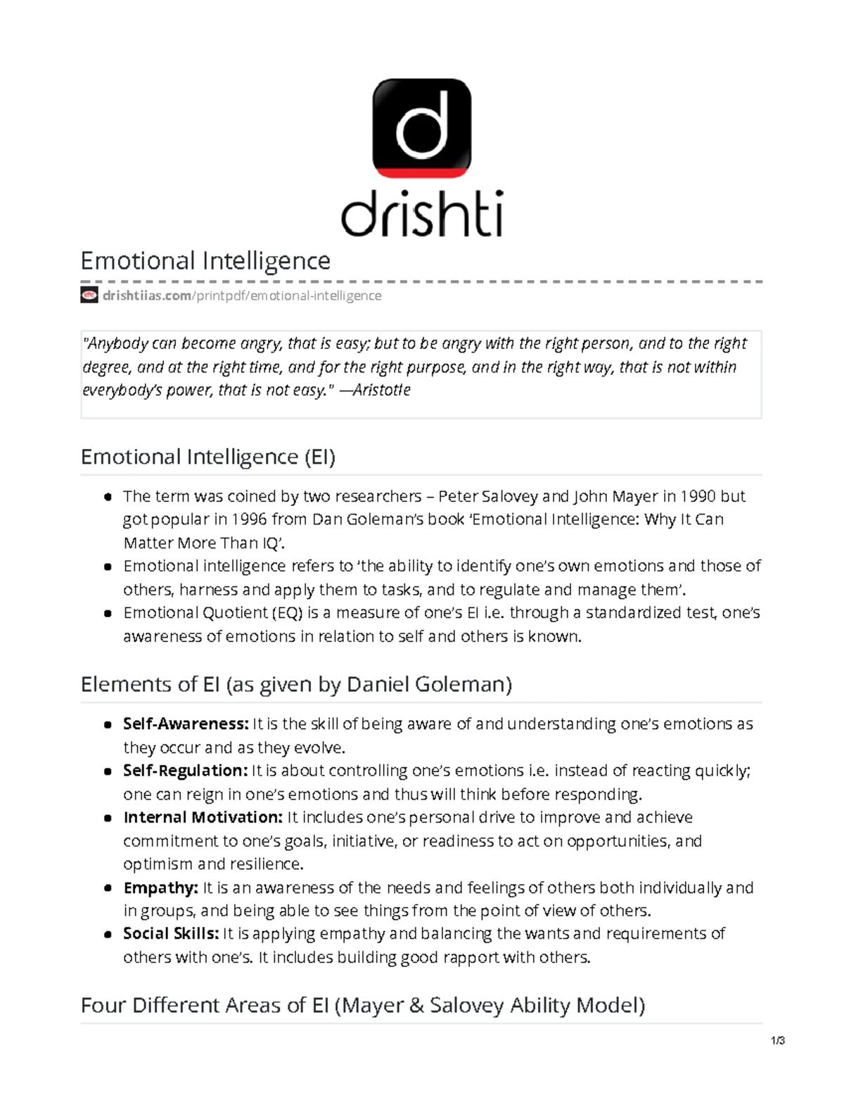 Block-1 - Block I Introduction to Emotional Intelligence (EI) Unit 1 ...