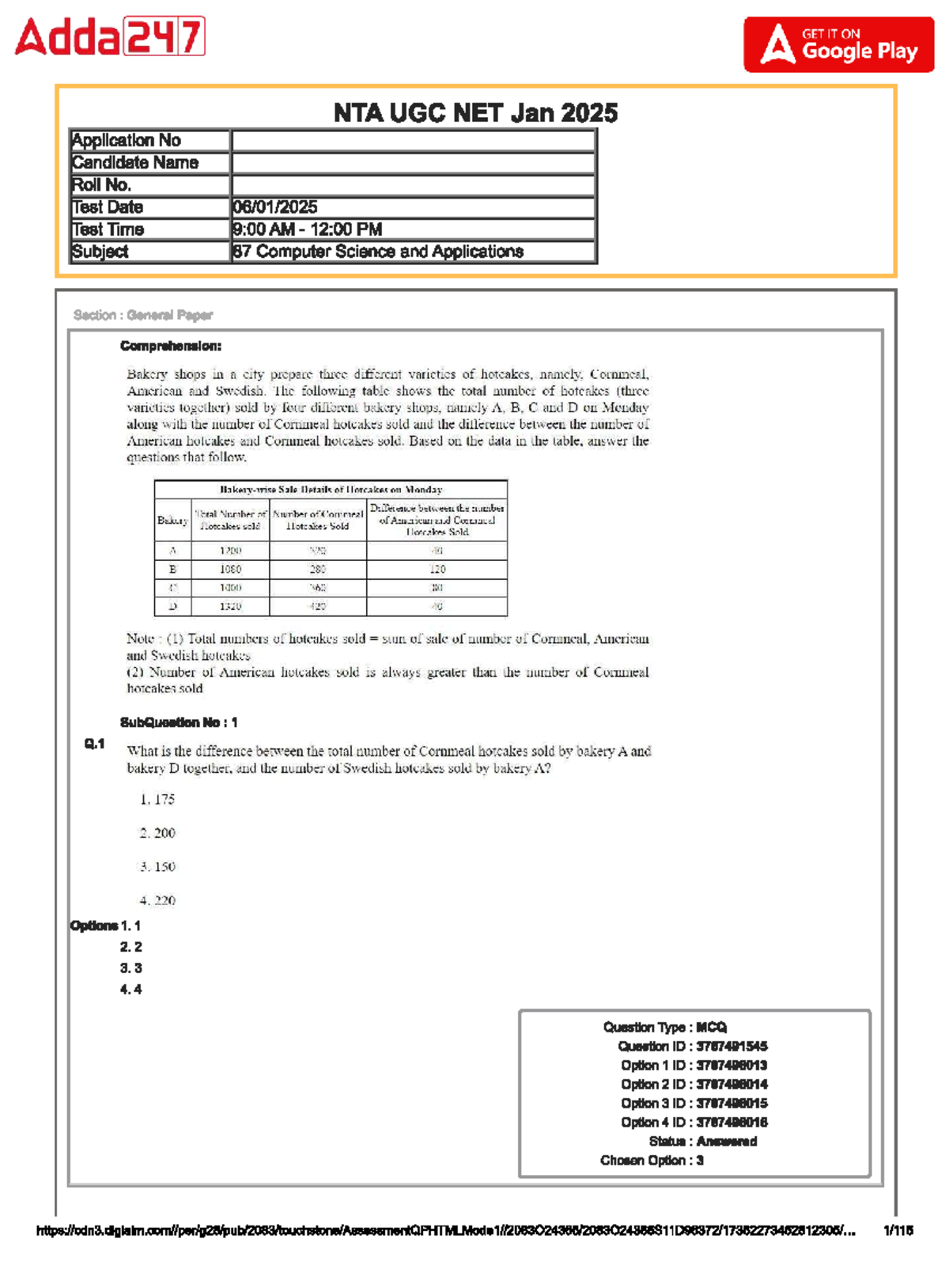 UGC NET Jan 2025 Answer Key for Computer Science - Studocu