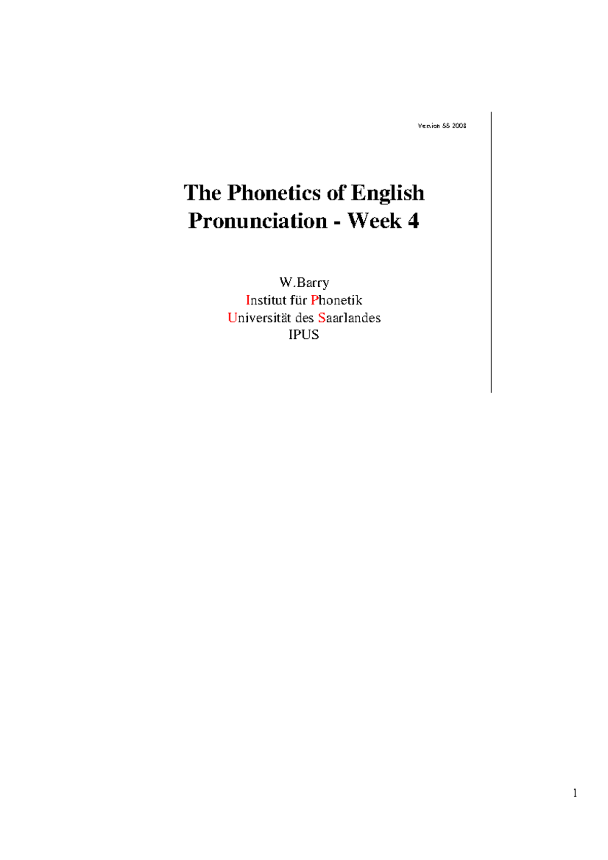Engl-Pron04: Problem Consonants in English vs. German - Week 4 Notes ...