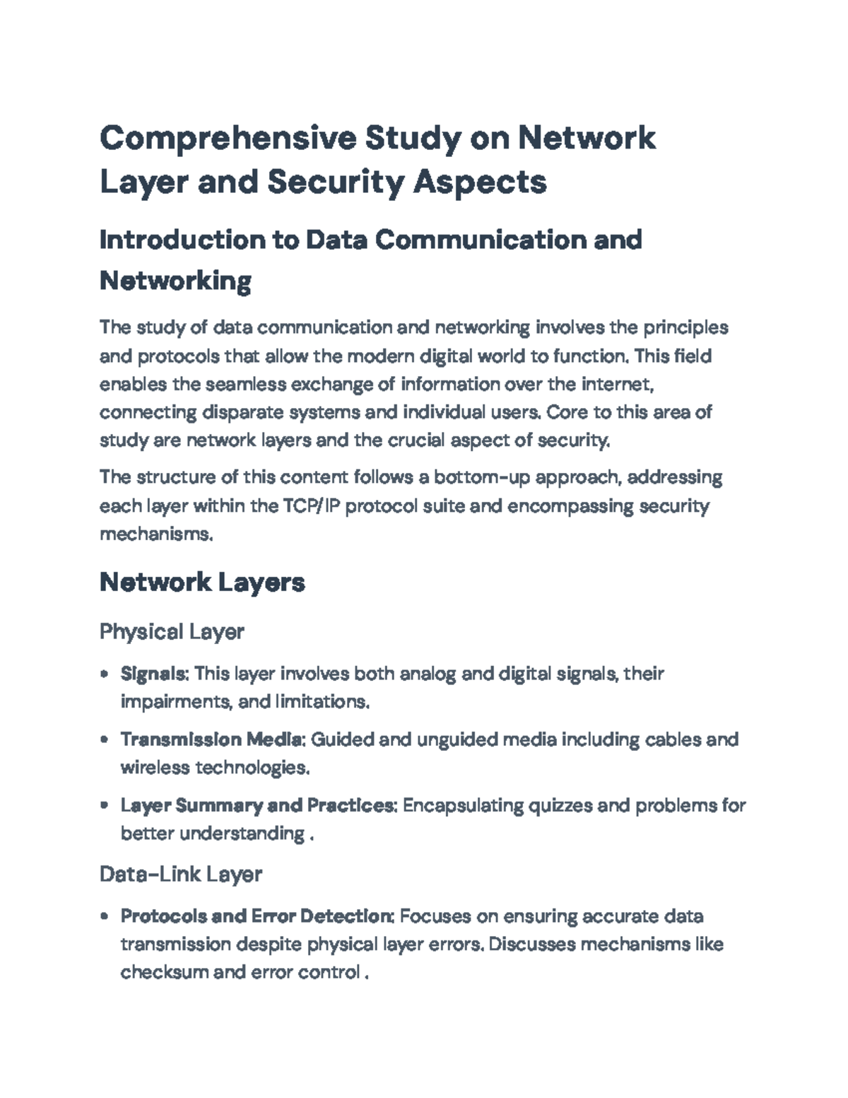 Comprehensive Study on Data Communication & Networking (IT 101 ...