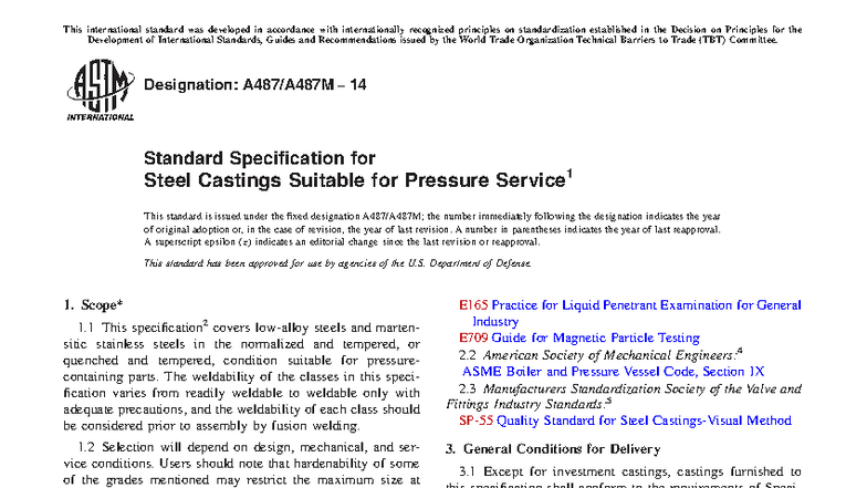 A487/A487M Standard Specification for Steel Castings for Pressure ...