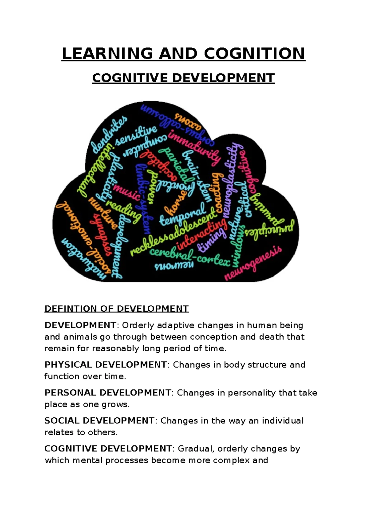PSYCHOLOGY 8111: Developmental Psychology - Prenatal to Early Childhood ...