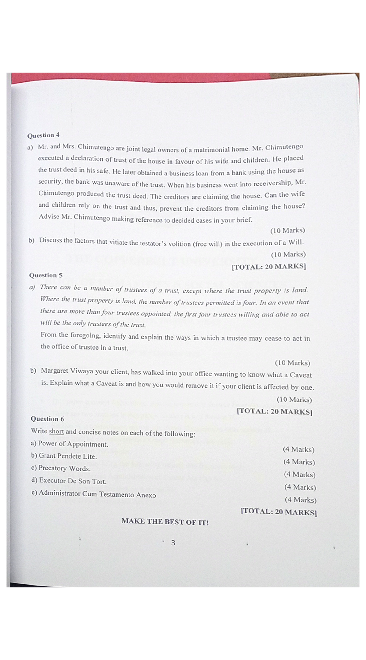 Midterm Review Notes for Course Code: XYZ 101 - Question 4 a) Mr. and ...