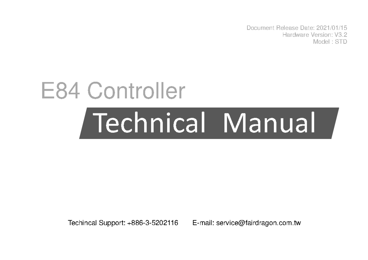 E84 STD Passive Controller Operation Manual - V3.2 - Studocu