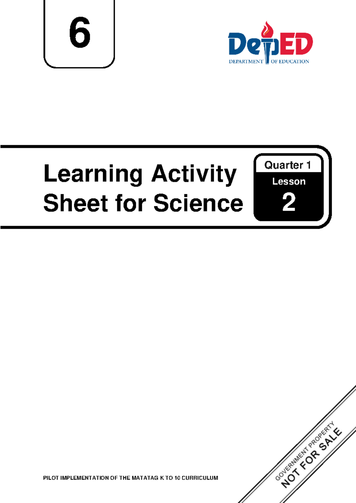 Q1 LAS Science 6: Lesson 2 - MATATAG K to 10 Curriculum Activities ...