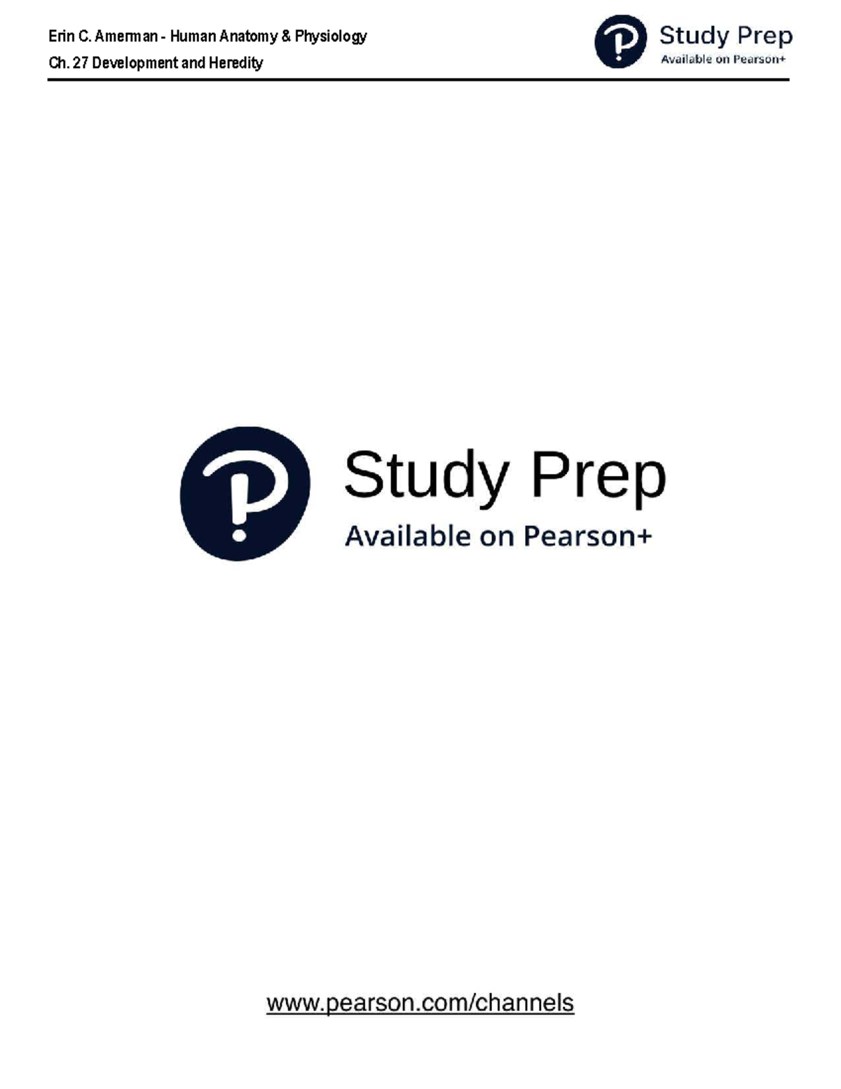 Human Anatomy & Physiology Ch. 27: Development & Heredity Notes - Studocu