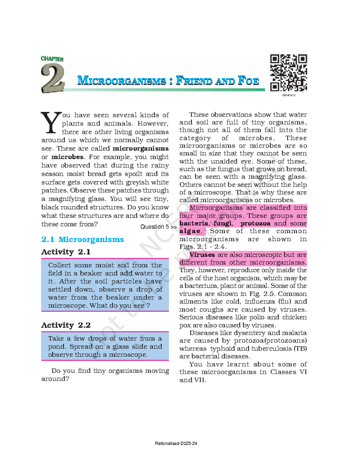 Science chapter 2 Answers Highlighted - MMICROORGANISMSICROORGANISMS ...