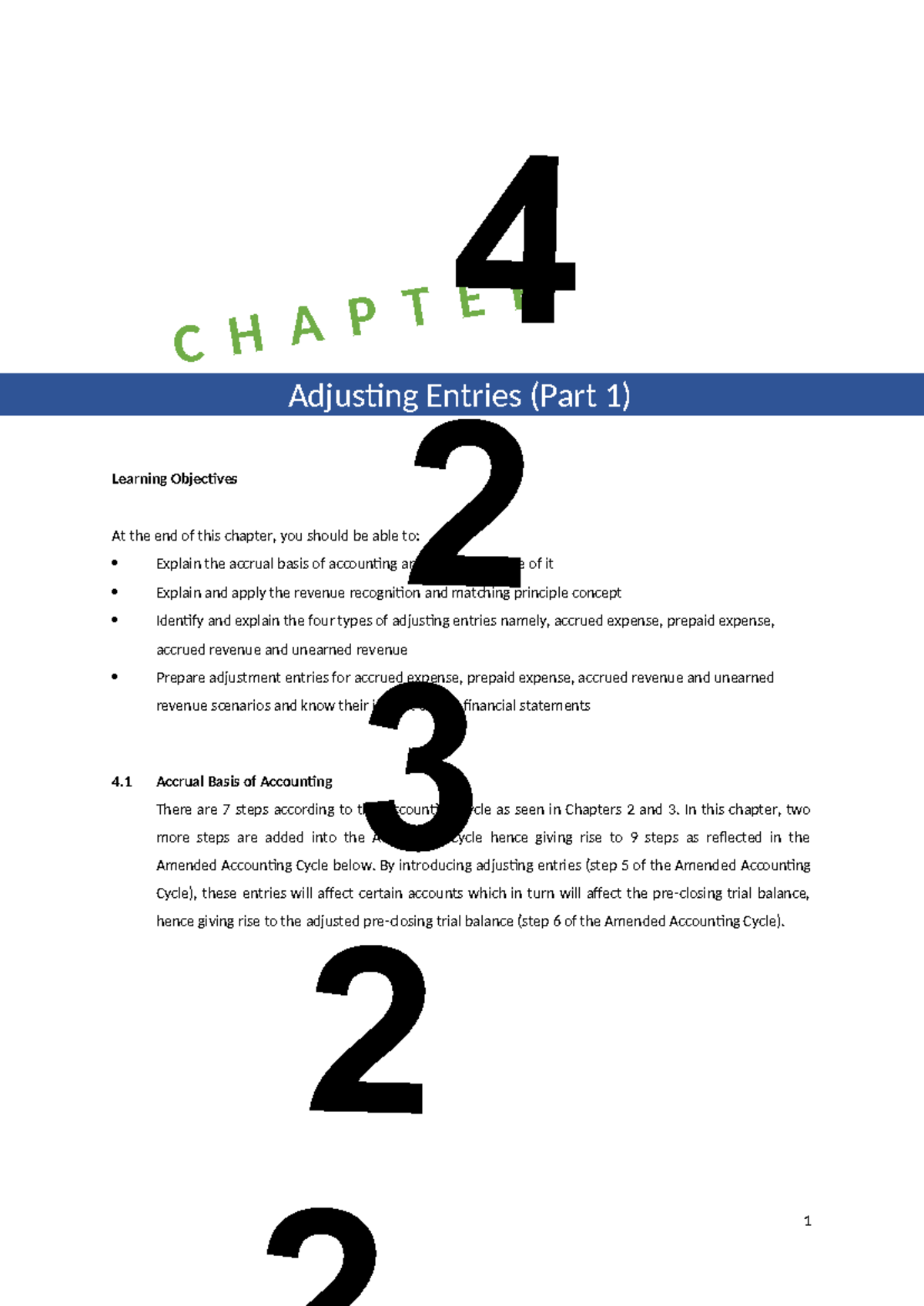 Chapter 4 Adjusting Entries (Part 1) BACC lecture notes - Learning ...