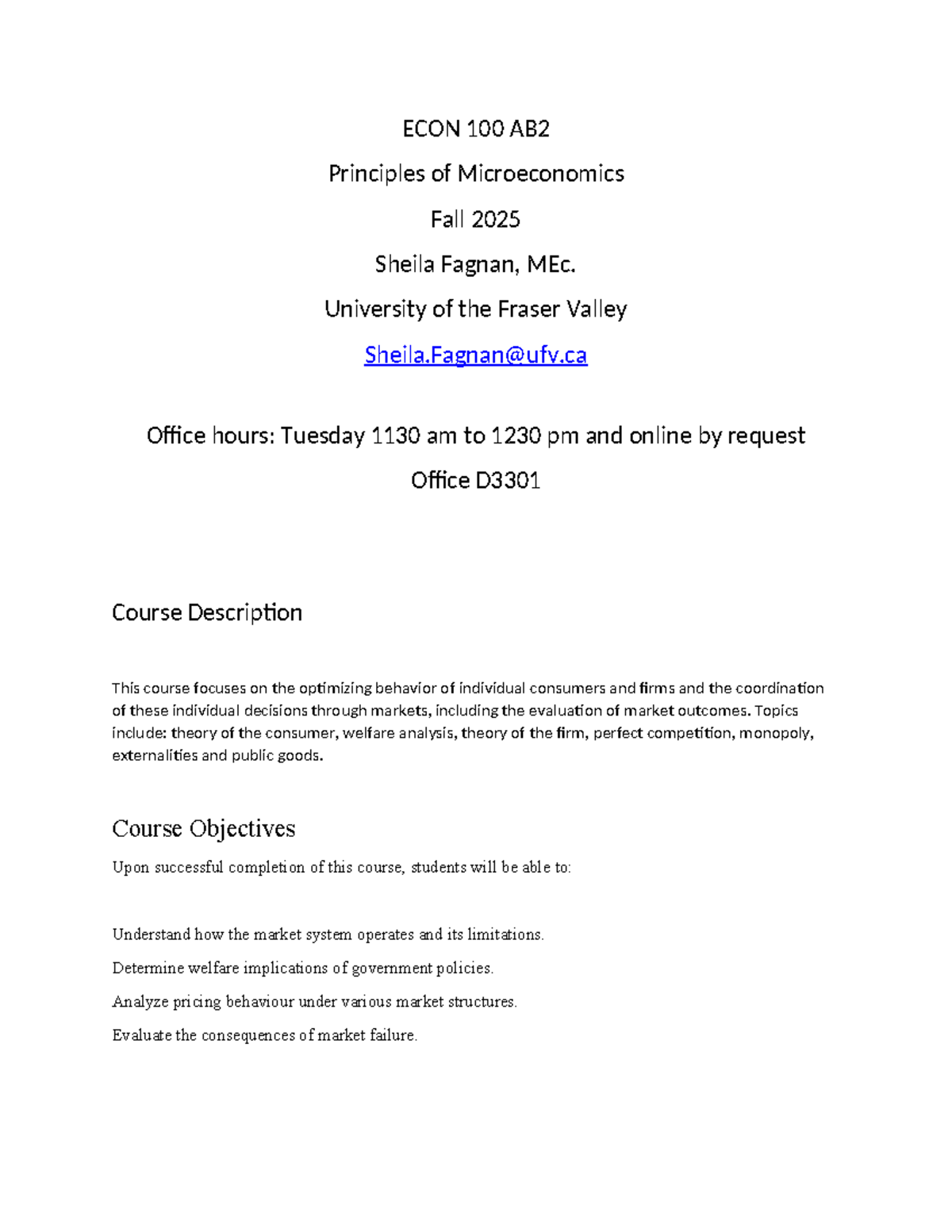 Econ 100 AB2 Fall 2025 Microeconomics Syllabus and Course Guide - Studocu