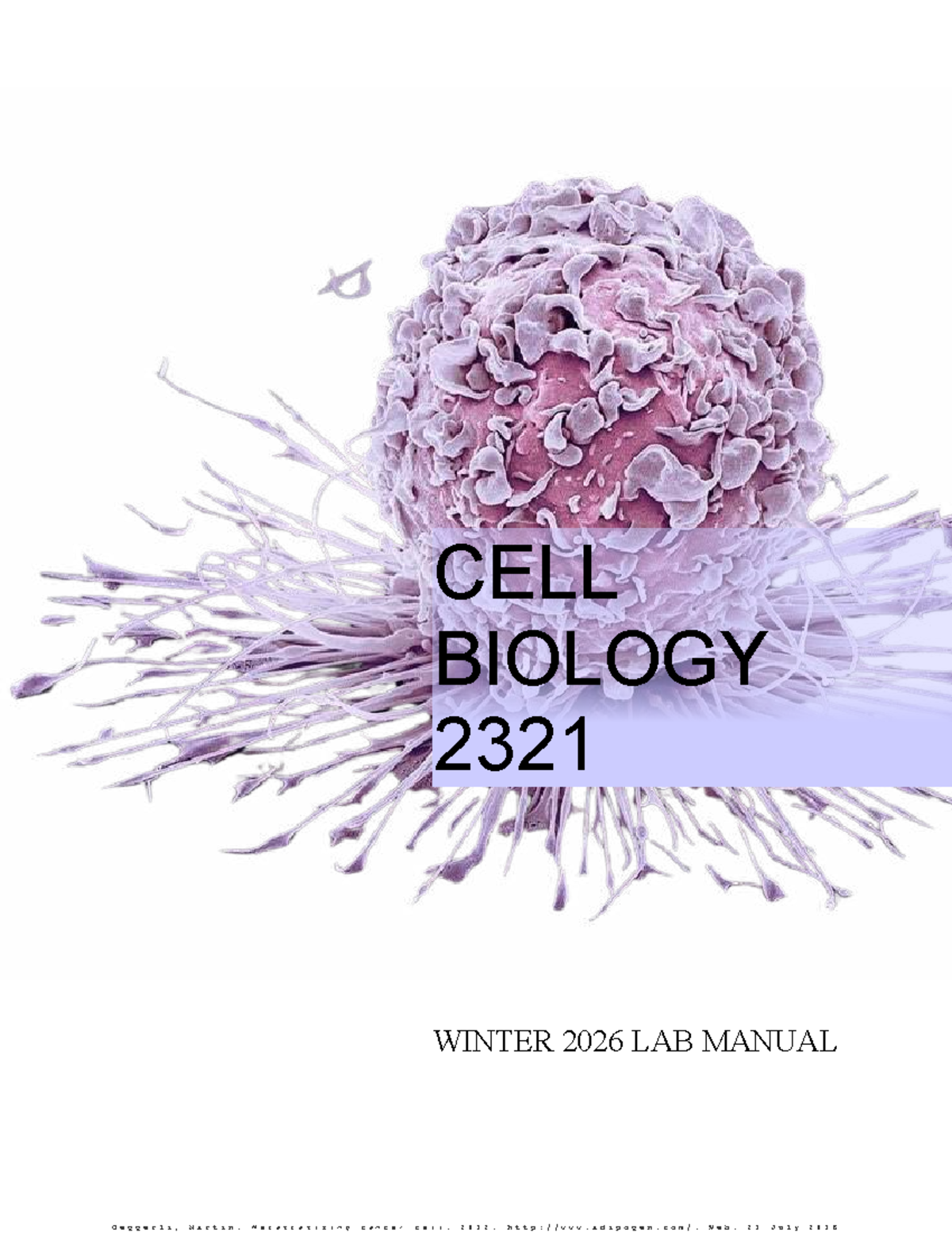 CELL BIOLOGY 2321 WINTER 2026 LAB MANUAL & SCHEDULE - Studocu
