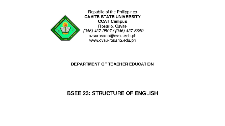 BSEE 23: Sentence Structure - Types and Functions Explained - Studocu