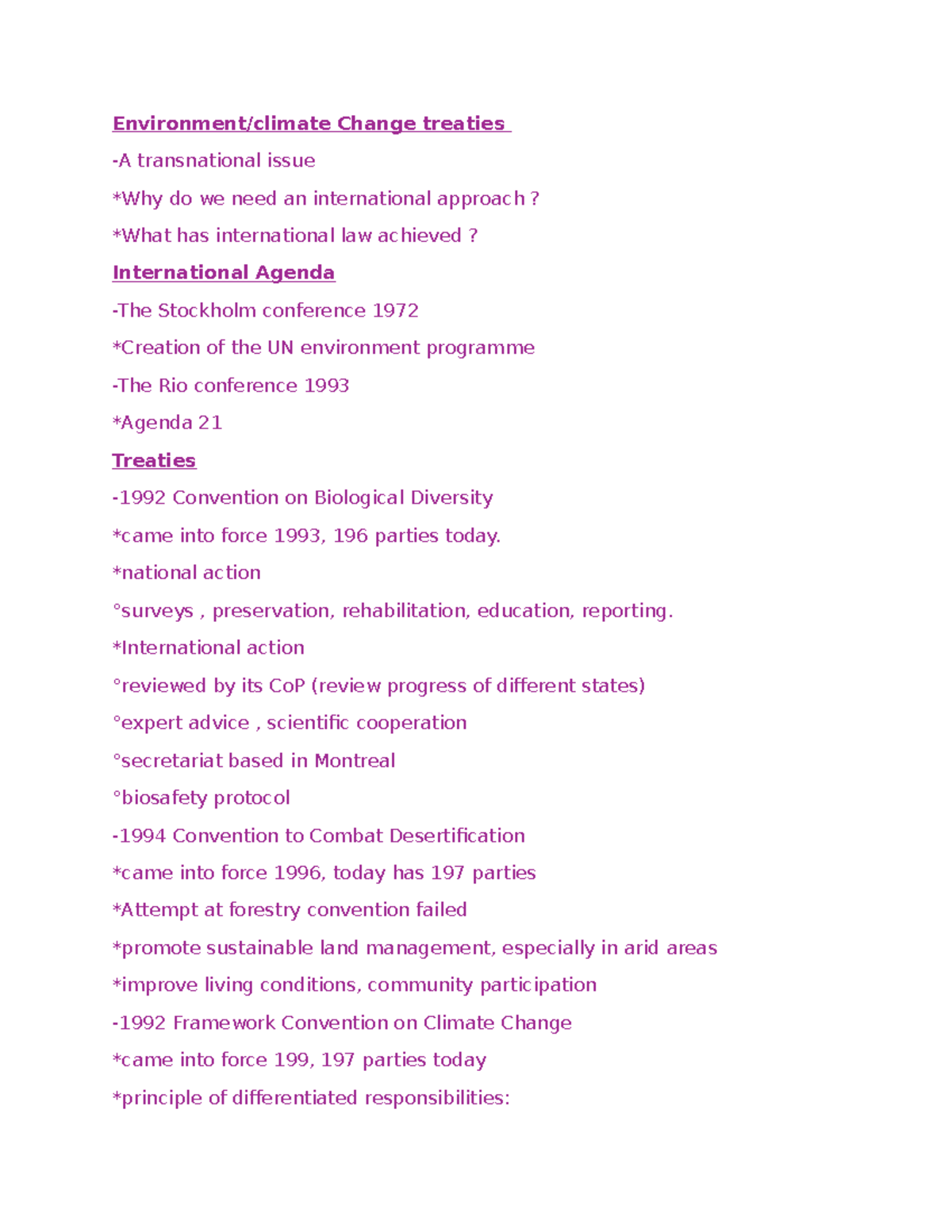 International Relations Lecture Notes: Treaties & Global Environmental ...