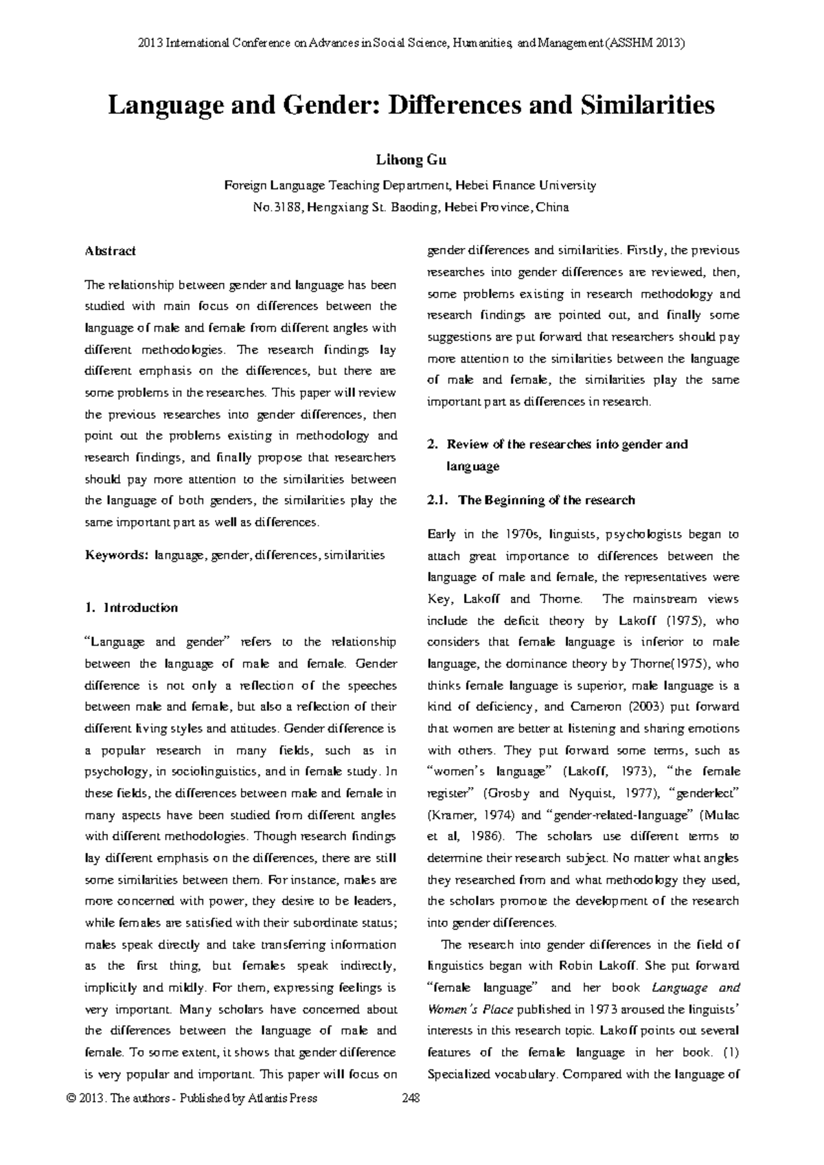 10624 - The study of gender and Language - Language and Gender ...