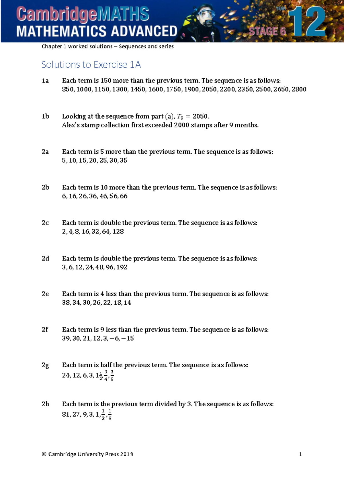 Chapter 1 Worked Solutions to Exercises (Math 101) - Studocu